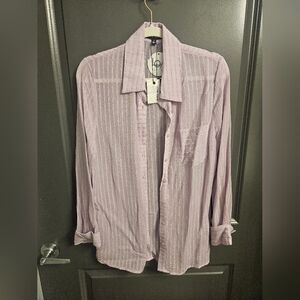 NWT Lavender Textured Button Down Shirt